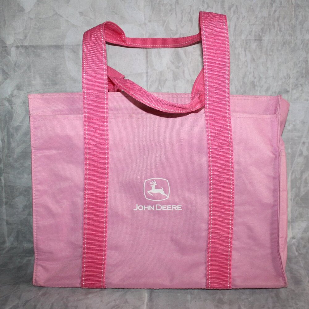 Golden Pacific John Deere Pink Tote Bag 15.75" W x 12" H x 5" D